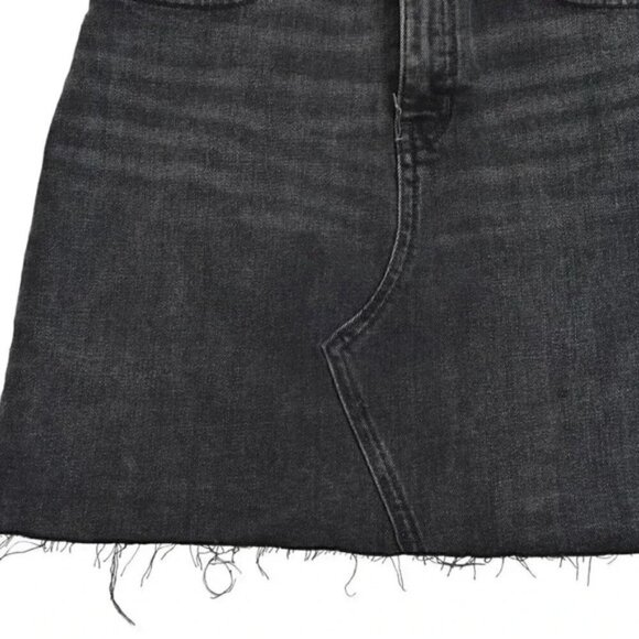 Banana Republic Denim Mini Shirt with Raw Hem Black Size 4 - Picture 5 of 11